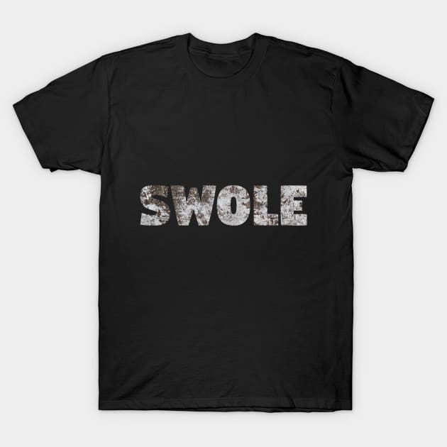 Swole Grunge Text - Gym Workout Design T-Shirt by TheDesignStore